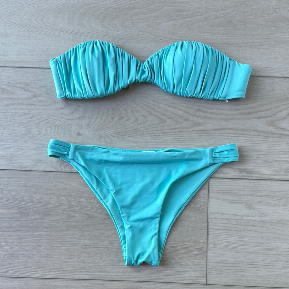 Tiffany Blue Bandeau Bikini Set